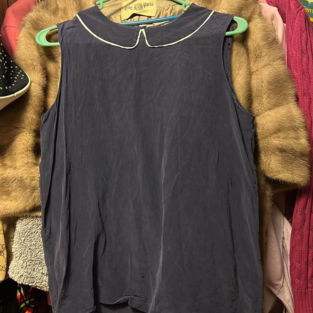Kate Spade Navy Collar-Style Top